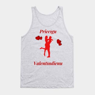 Priecīgu valentīndienu latviski latviešu valoda Tank Top